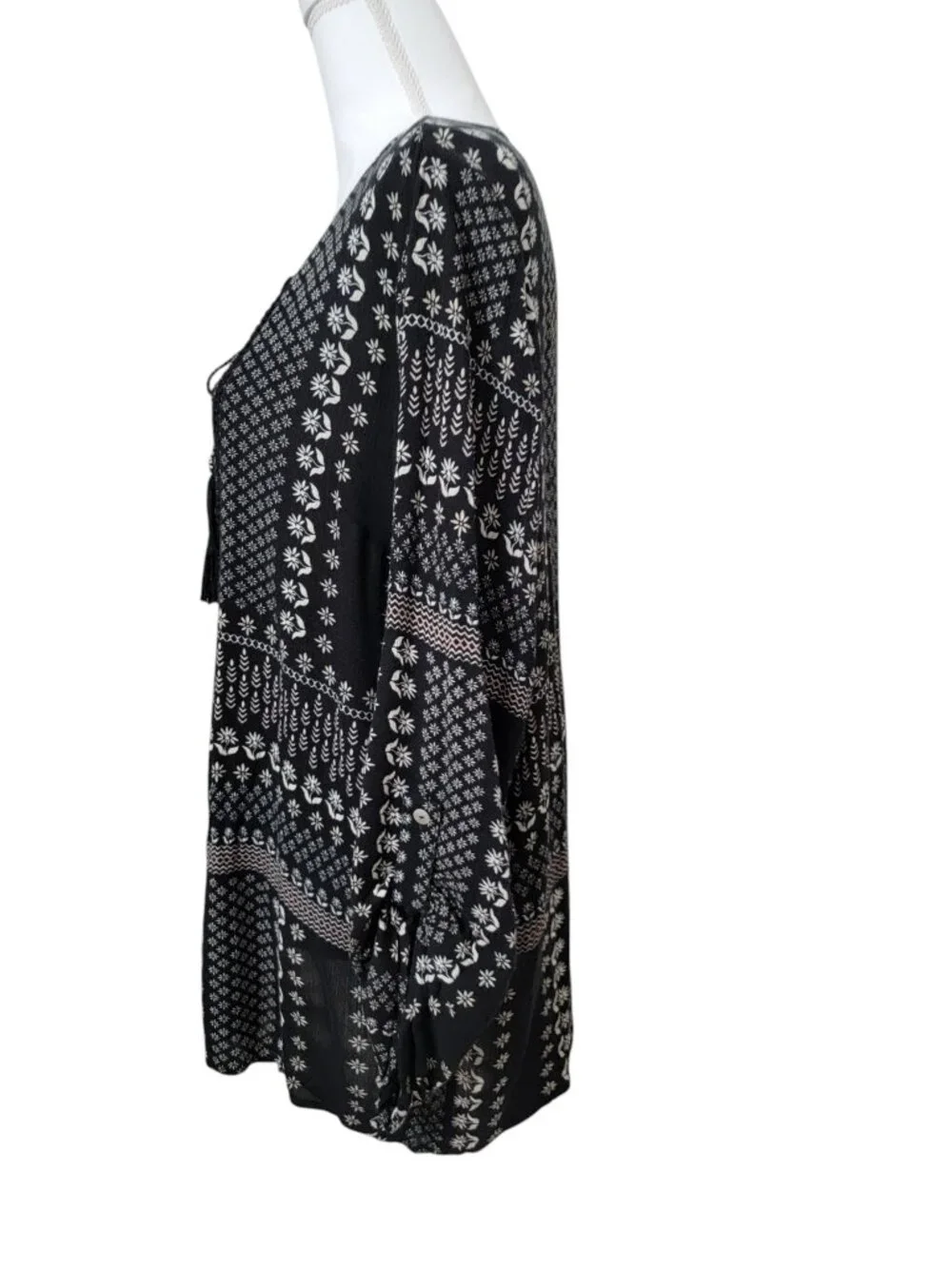 Zac & Rachel Size XL Black & White Bohemian Style / Peasant Blouse - Picture 5 of 16